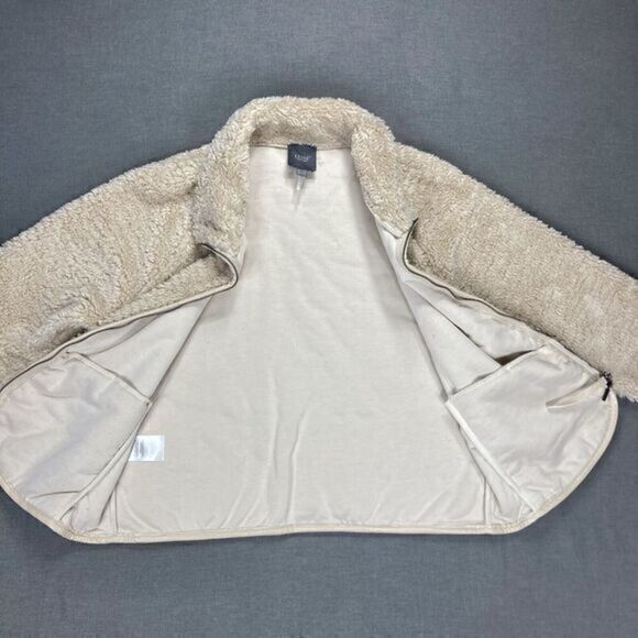 Lysse Fleece Jacket Womens Sz L Beige Elora Sherpa Full Zip Cozy Teddy Bear Coat - Picture 7 of 16